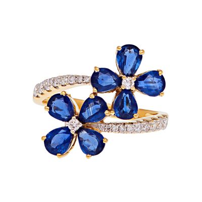 anel-feminino-flores-de-ouro-com-safiras-azuis-e-diamantes