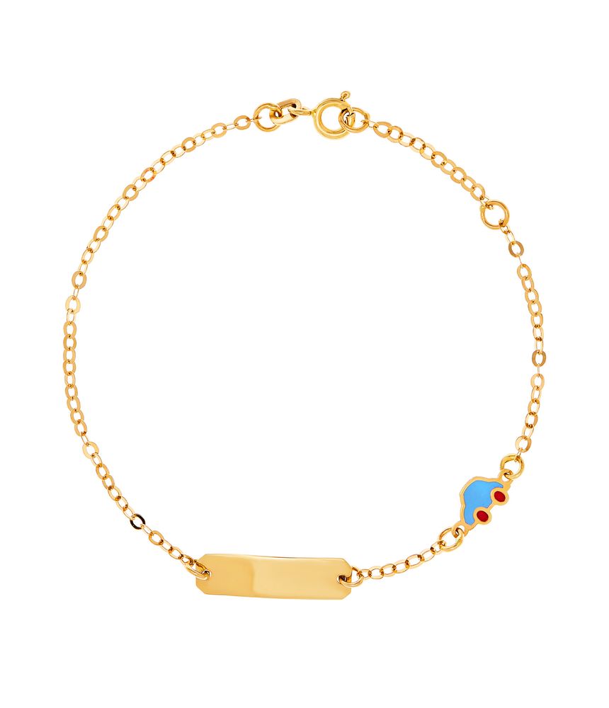 Pulseira infantil carro de ouro com esmalte
