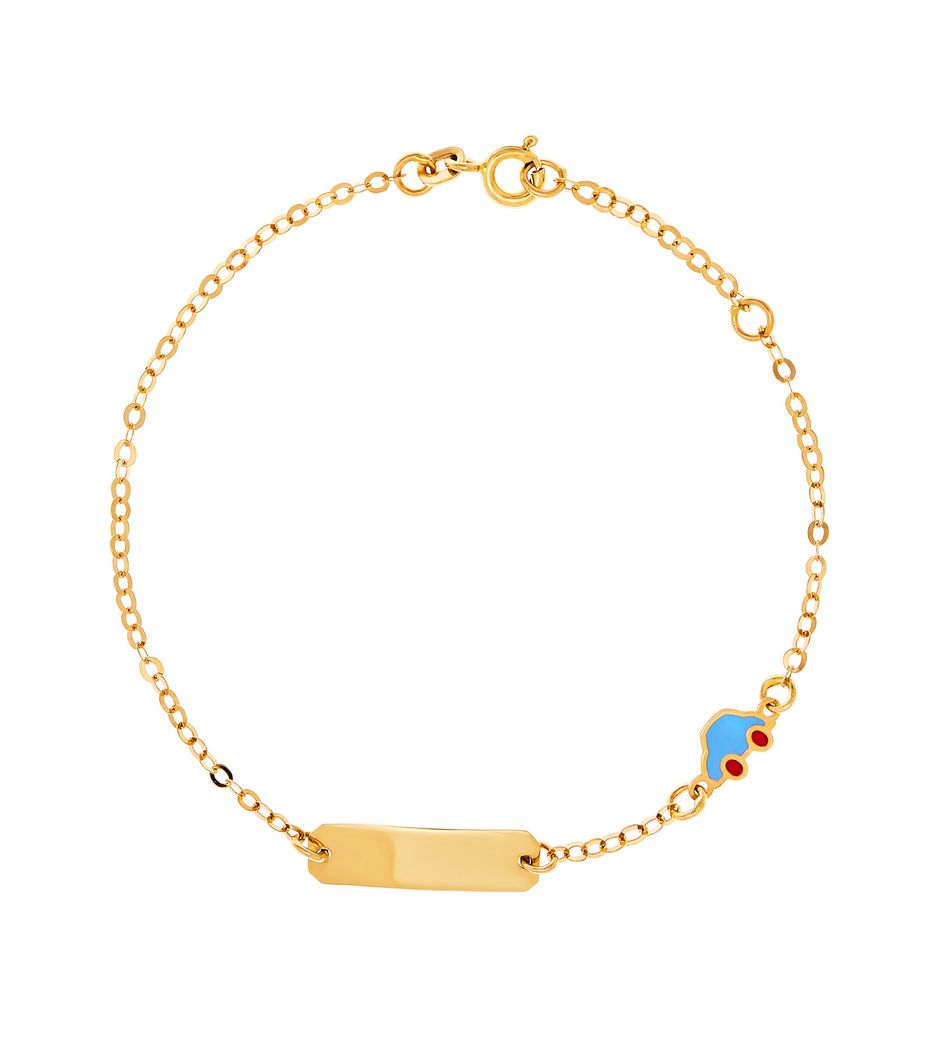 Pulseira infantil carro de ouro com esmalte Pulseira infantil carro de ouro com esmalte