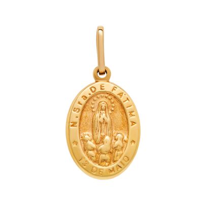 Berloque de ouro Nossa Senhora de Fátima para colar infantil