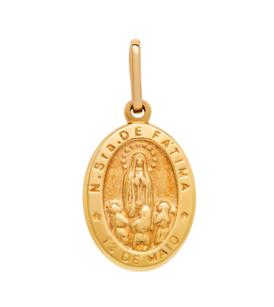 Berloque de ouro Nossa Senhora de Fátima para colar infantil Berloque de ouro Nossa Senhora de Fátima para colar infantil