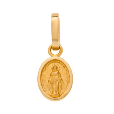 Berloque para colar mini medalha milagrosa de ouro