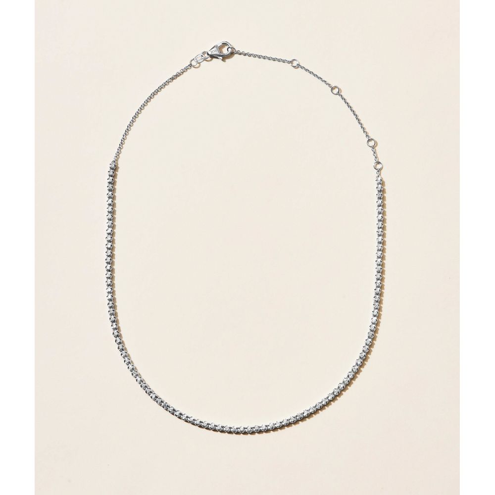 Colar riviera BW everywhere de ouro branco com diamantes - Beatriz Werebe