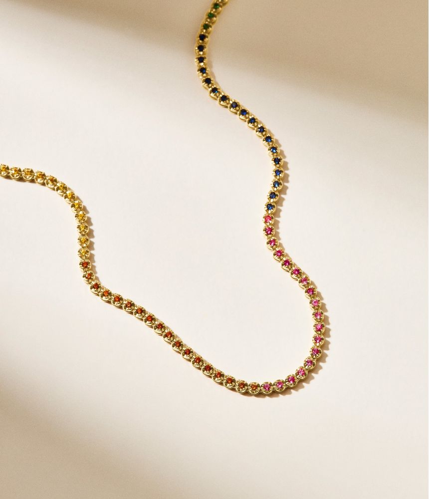 colar-riviera-tennis-necklace-de-ouro-rosa-com-safiras-coloridas