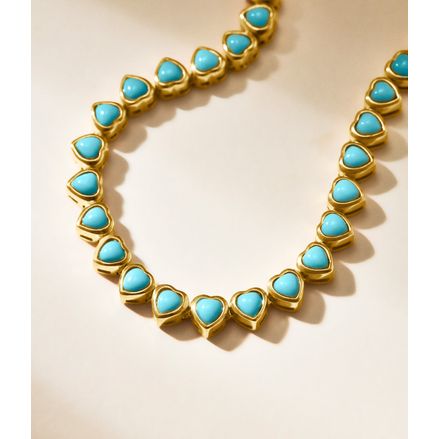 colar-riviera-tennis-necklace-coracao-de-ouro-amarelo-com-turquesas