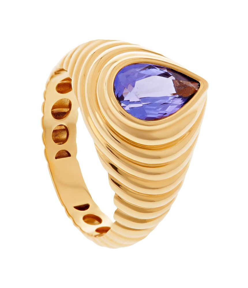anel-solitario-de-ouro-oversized-chunky-com-tanzanita