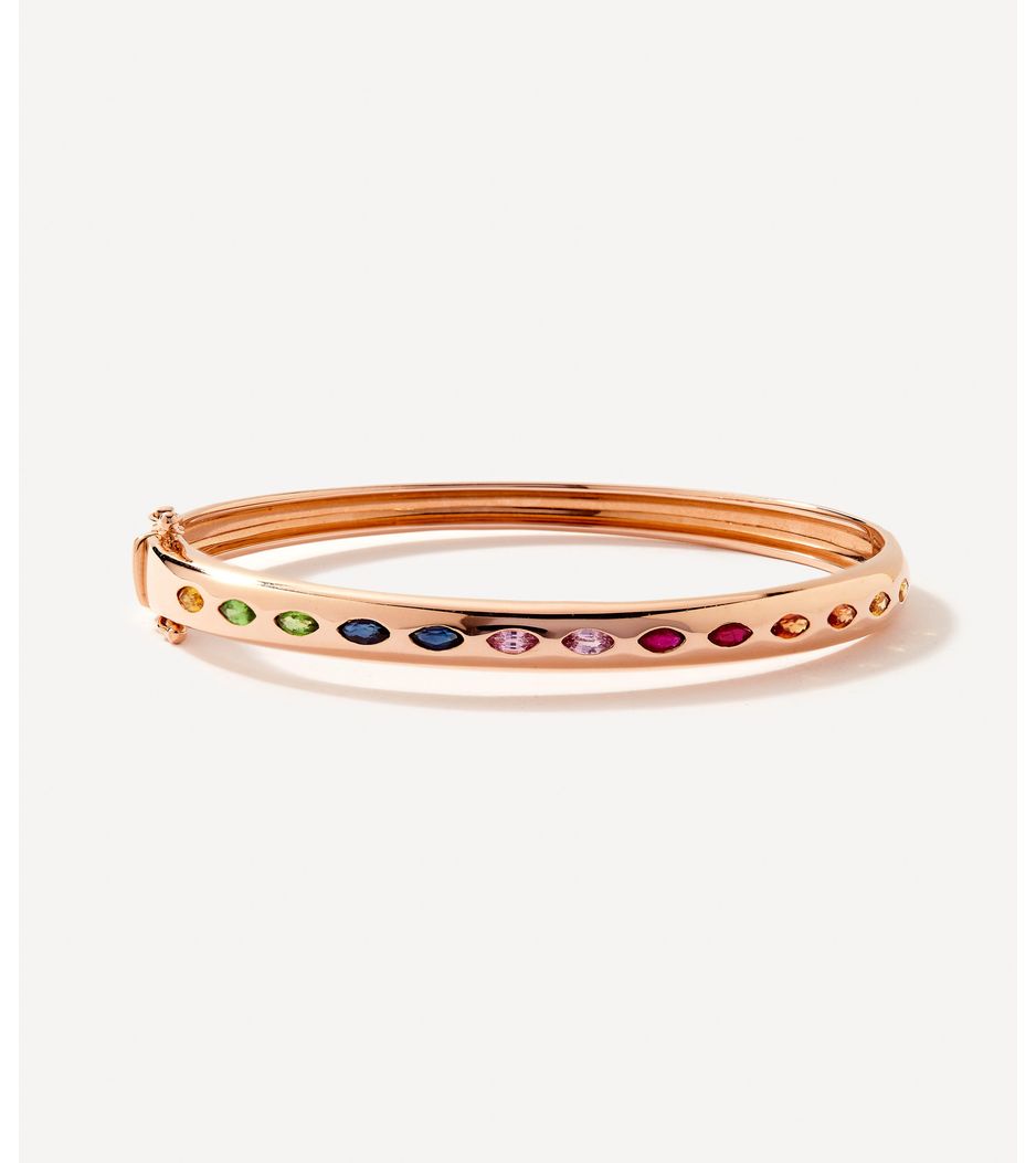 pulseira-bracelete-rigida-de-ouro-rosa-com-safiras-coloridas