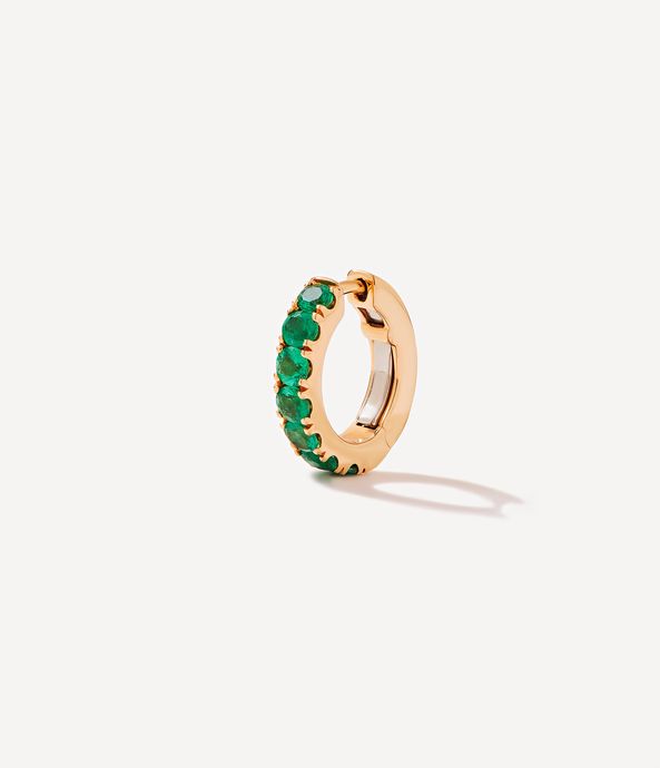brinco-de-argola-unico-de-ouro-rosa-com-esmeraldas