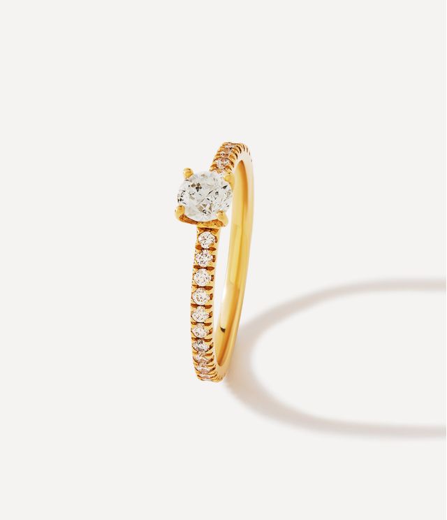 Anel solitário diamante brilliant shape de ouro Beatriz Werebe