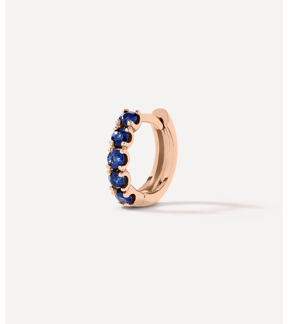 brinco-de-argola-unico-de-ouro-rosa-com-safiras-azuis brinco-de-argola-unico-de-ouro-rosa-com-safiras-azuis