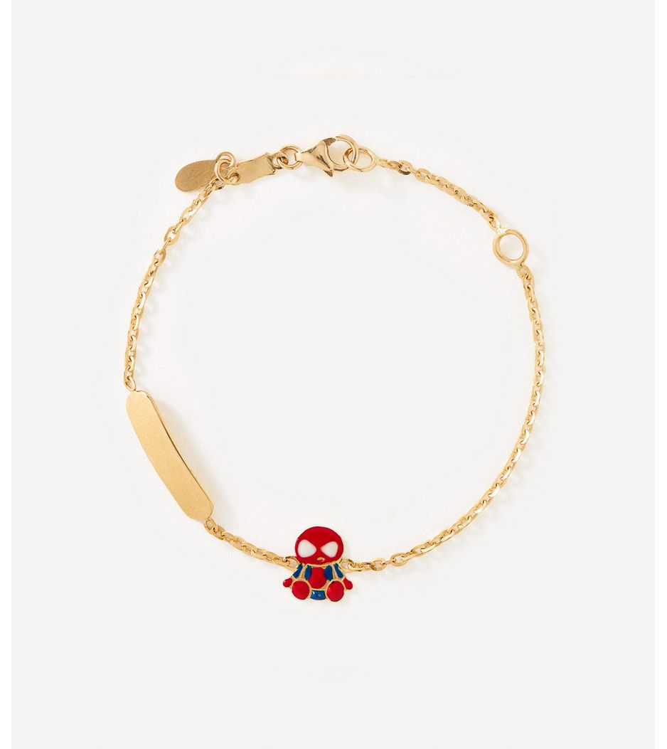 pulseirinha-infantil-homem-aranha-de-ouro-esmaltado-com-plaquinha-para-gravacao-personalizada pulseirinha-infantil-homem-aranha-de-ouro-esmaltado-com-plaquinha-para-gravacao-personalizada