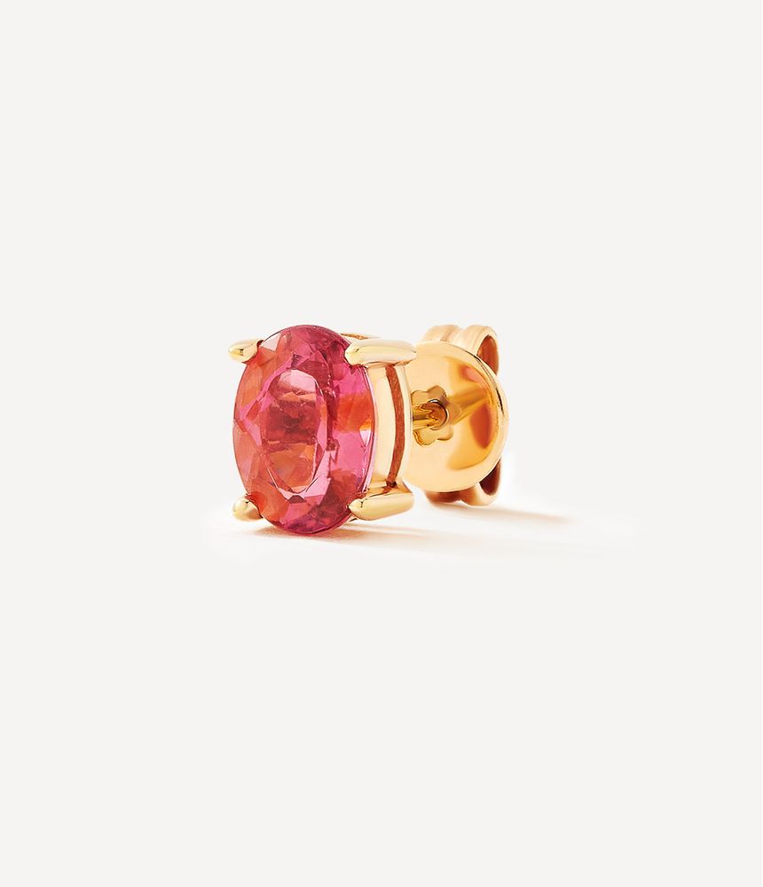 brinco-solitario-unico-de-ouro-rosa-com-turmalina-rosa-oval