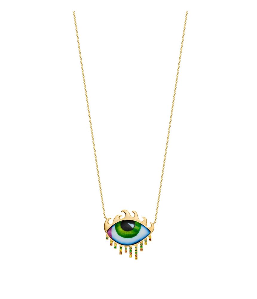 colar-com-pingente-lito-olho-grego-de-ouro-esmaltado-com-safiras-coloridas