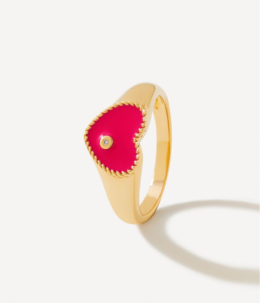 anel-de-dedinho-coracao-yvonne-leon-de-ouro-esmaltado-e-diamante