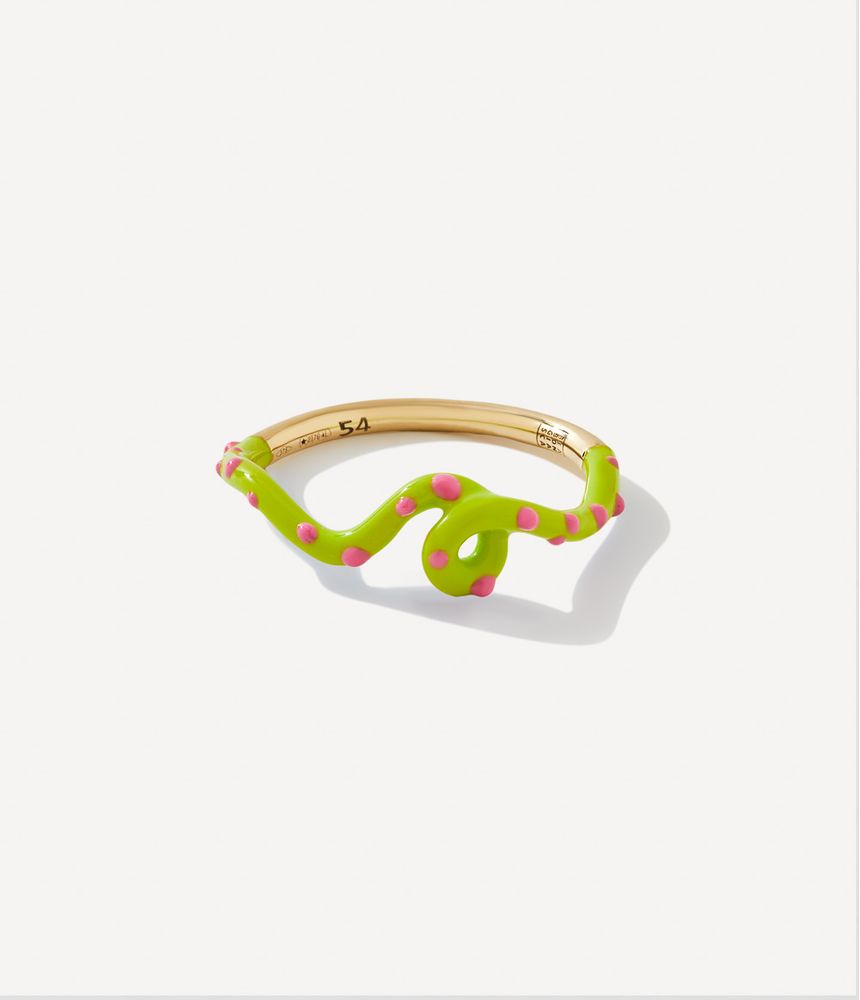 anel-Bea-Bongiasca-exclusive-lime-green-wave-ring-de-ouro