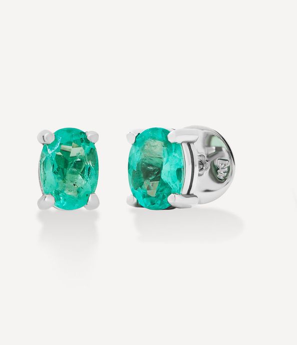 Brinco-solitario-esmeralda-oval-shape-de-ouro-branco