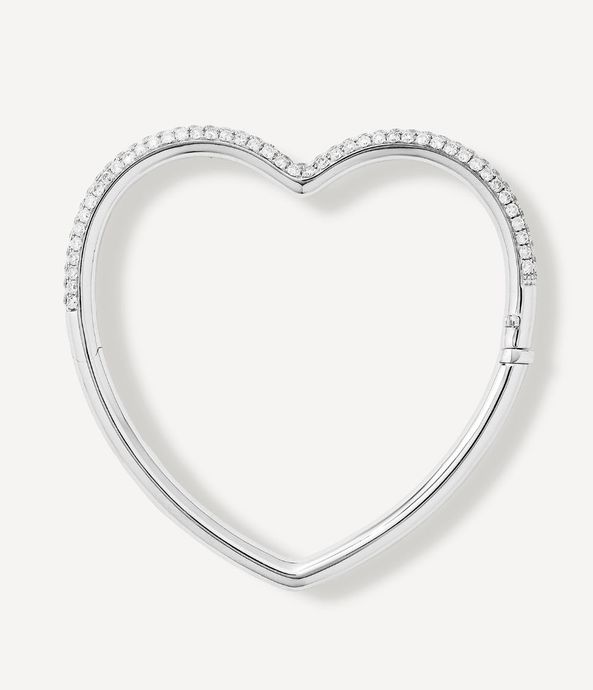 Pulseira-bracalete-Yvonne-Leon-de-coracao-de-ouro-branco-com-diamantes