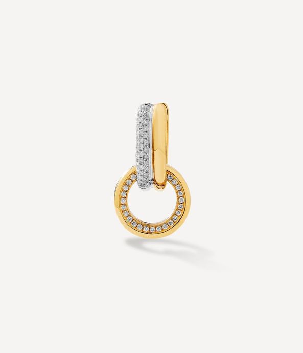 Brinco-unico-Yvonne-Leon-double-creole-diamants-de-ouro