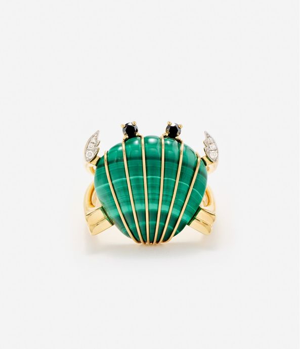 bague-crabe-coquillage-malachite-or-jaune