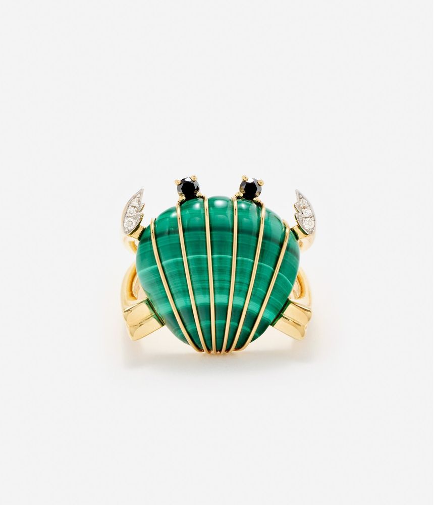 bague-crabe-coquillage-malachite-or-jaune