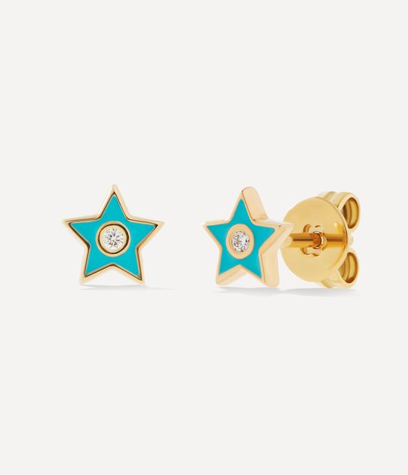 Brinco-stud-stars-azul-de-ouro-amarelo-com-diamante