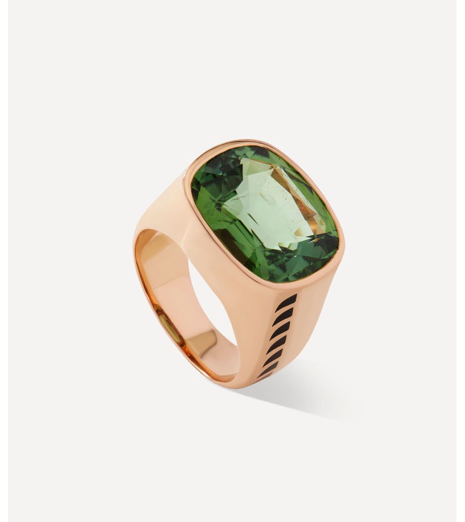 Anel-Dezso-green-tourmaline-shark-fin-ring-de-ouro-rosa