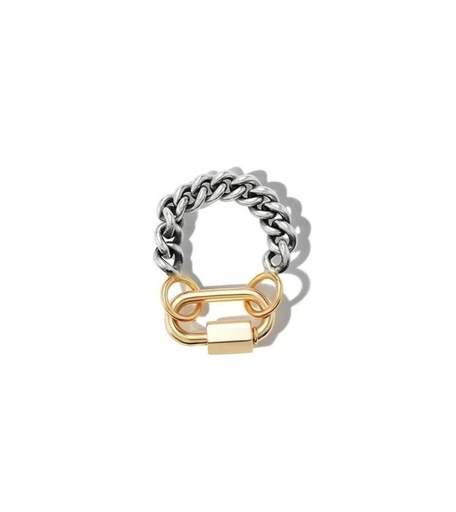 Anel-Marla-Aaron-silver-heavy-curb-chain-com-ouro Anel-Marla-Aaron-silver-heavy-curb-chain-com-ouro