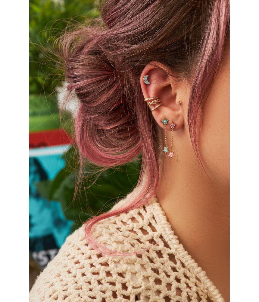 Brinco-unico-estrelas-de-ouro-com-diamante-e-esmalte