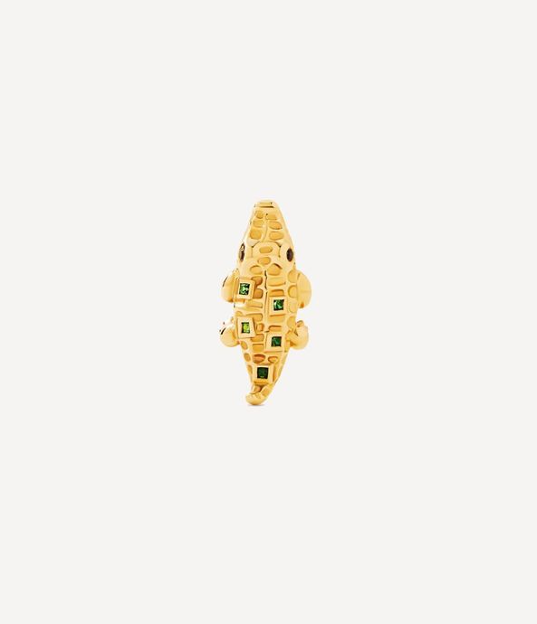 Brinco-unico-mini-croco-Yvonne-Leon-de-ouro