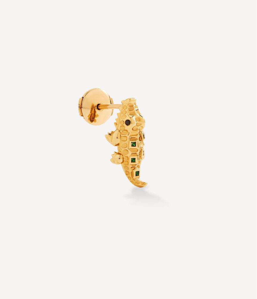 Brinco-unico-mini-croco-Yvonne-Leon-de-ouro